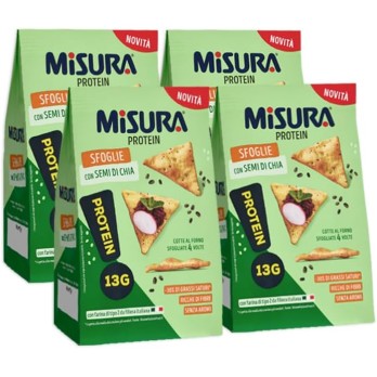 4X Misura Sfoglie Protein Cracker con Olio Extra Vergine d'Oliva e Semi di Chia 170g