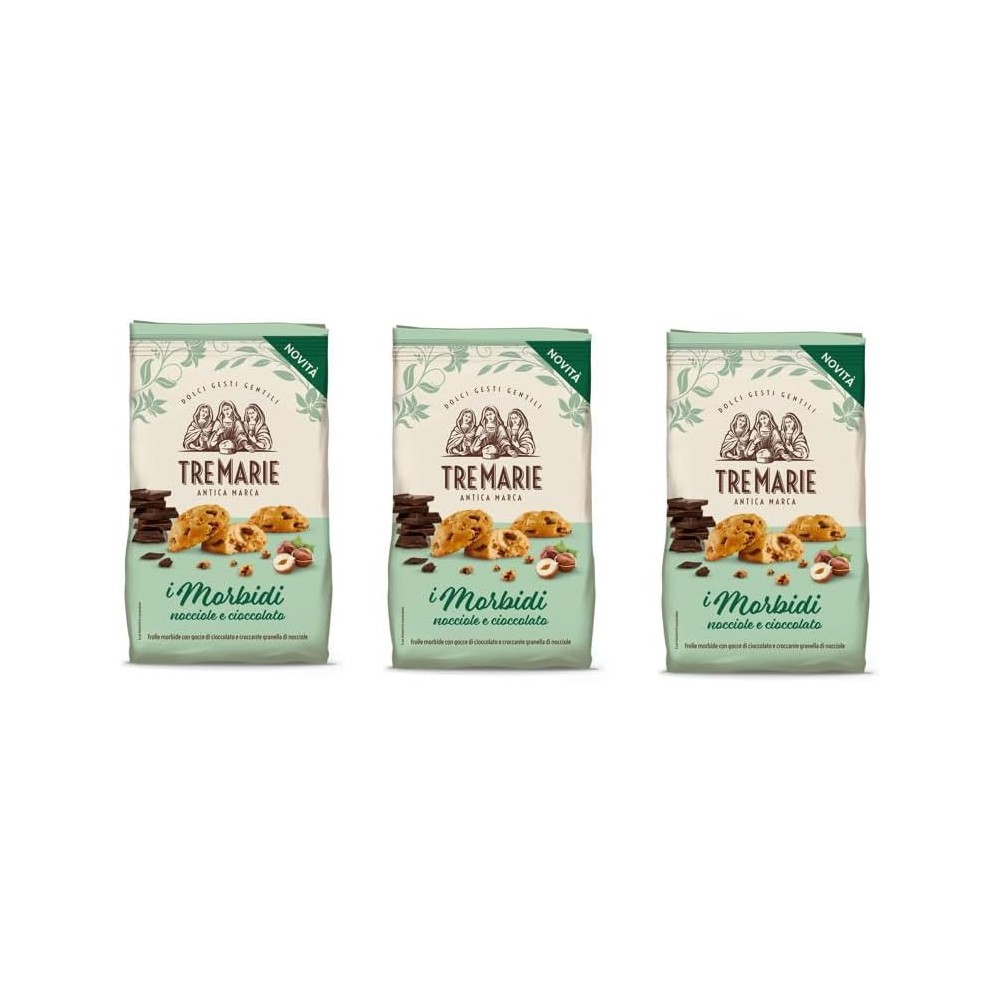 Zeus Party Biscotti TRE MARIE I Morbidi con Nocciola e Cioccolato 3 confezioni da 300 grammi