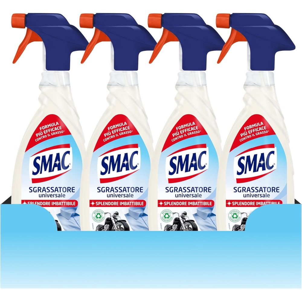 Smac - Sgrassatore Universale, Detergente Spray Multisuperficie con Azione Sgrassante, Splendore Imbattibile, 650 ml x 12 Pezzi