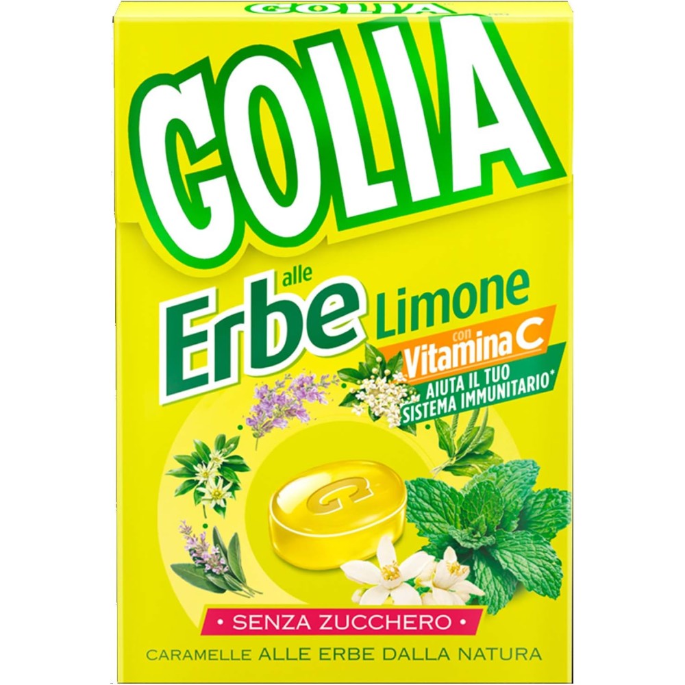 10 ASTUCCI 46GR CARAMELLE GOLIA ERBE E LIMONE SENZA ZUCCHERO