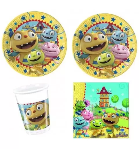 KIT N2 COORDINATO TAVOLA PER FESTE BAMBINI HENRY HUGGLE MONSTER 