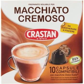 Crastan Capsule Compatibili Dolce Gusto - Macchiato Cremoso - 6 confezioni da 10 capsule [60 capsule]
