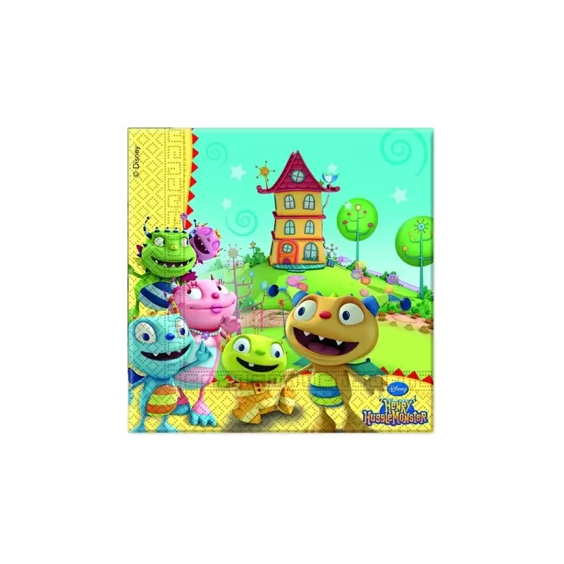 KIT N2 COORDINATO TAVOLA PER FESTE BAMBINI HENRY HUGGLE MONSTER 