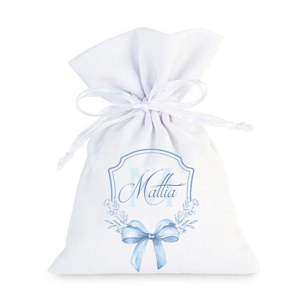 30 Sacchetti ghirlanda celeste con Iniziale personalizzabili