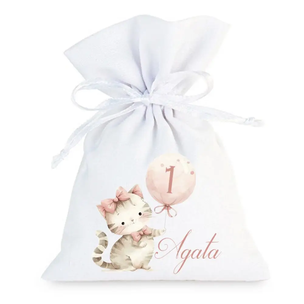 30 Sacchetti compleanno gattina rosa personalizzabili
