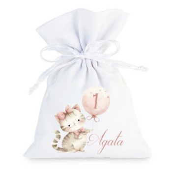 10 Sacchetti compleanno gattina rosa personalizzabili
