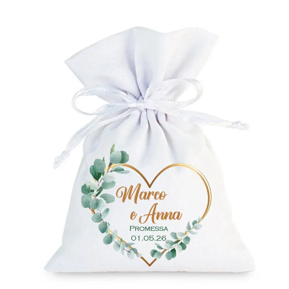 30 SACCHETTI PERSONALIZZABILI PROMESSA CUORE