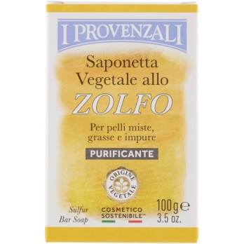 I Provenzali Saponetta purificante allo zolfo, 100 g - [pacco da 6]
