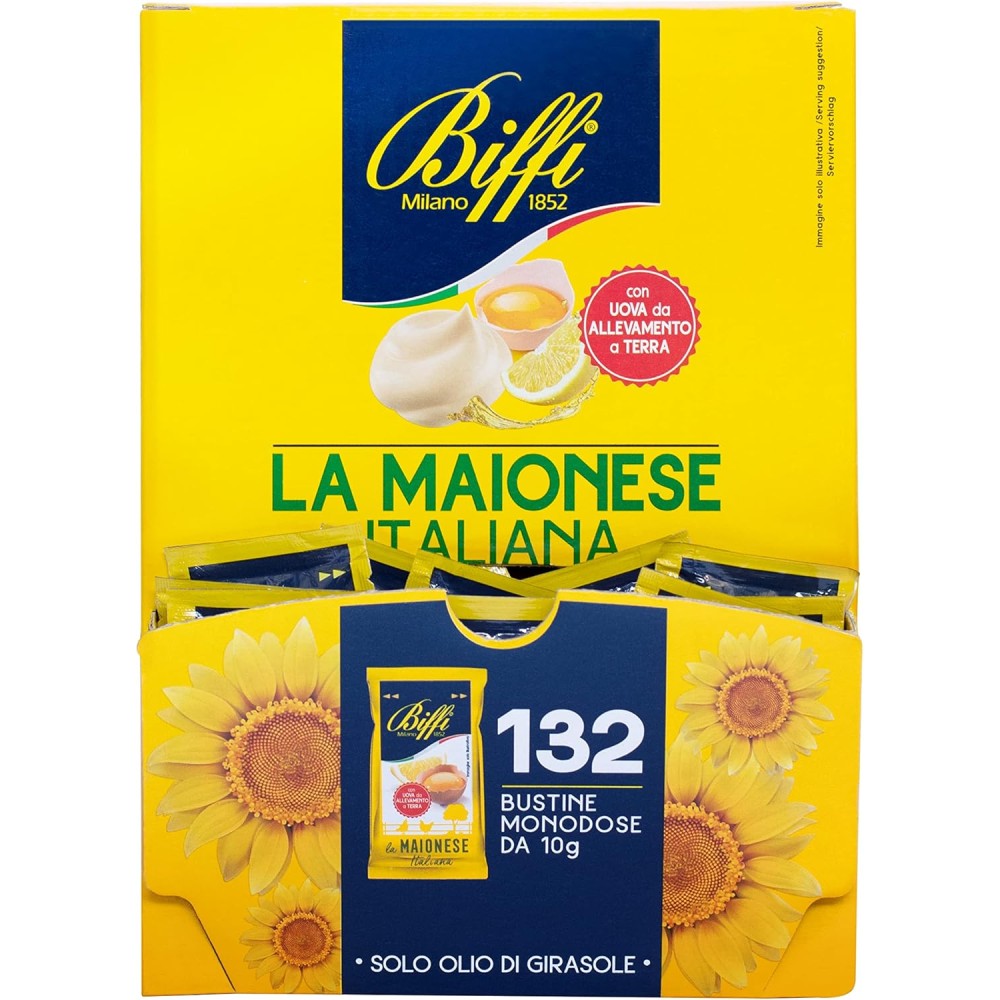 Biffi - Maionese Italiana - Monodose - 132 bustine monoporzione da 10 g