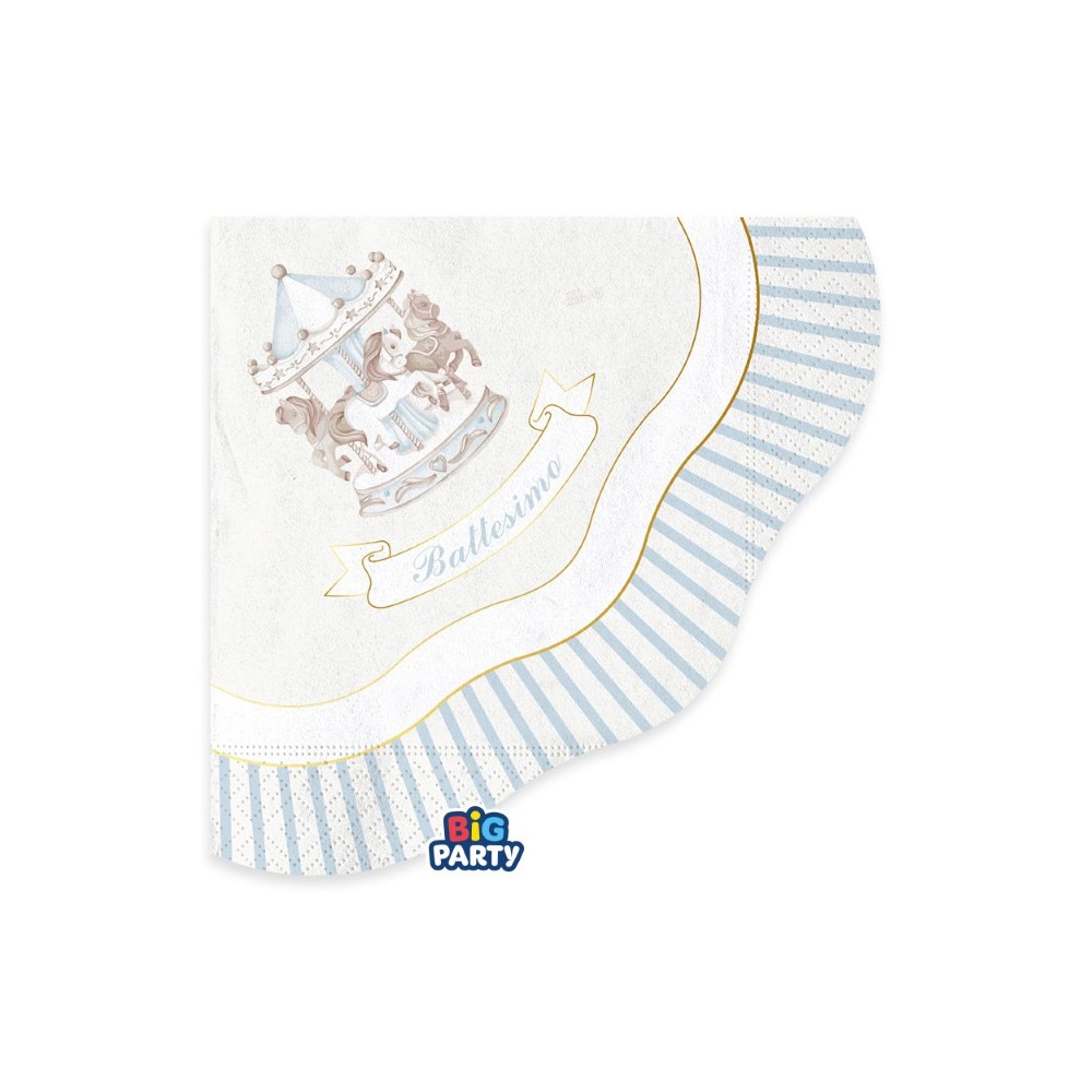 16 Tovaglioli 33 x 33 cm Battesimo Carillon Celeste 77167
