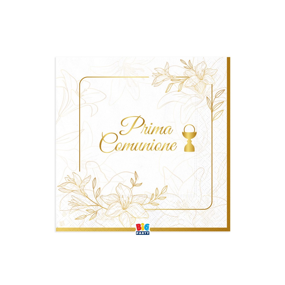 16 Tovaglioli 33 x 33 cm Prima Comunione Elegant 76163