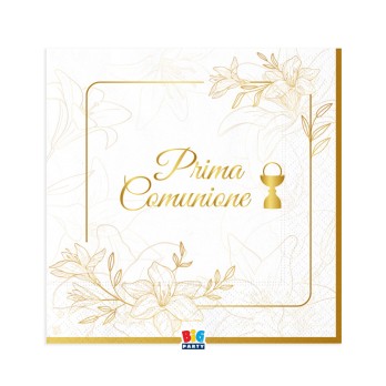 16 Tovaglioli 33 x 33 cm Prima Comunione Elegant 76163