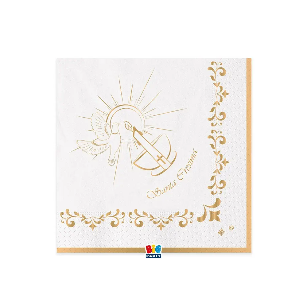 20 Tovaglioli 33 x 33 cm Cresima Gold 74975