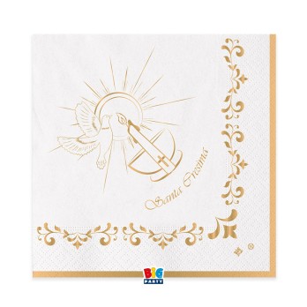20 Tovaglioli 33 x 33 cm Cresima Gold 74975