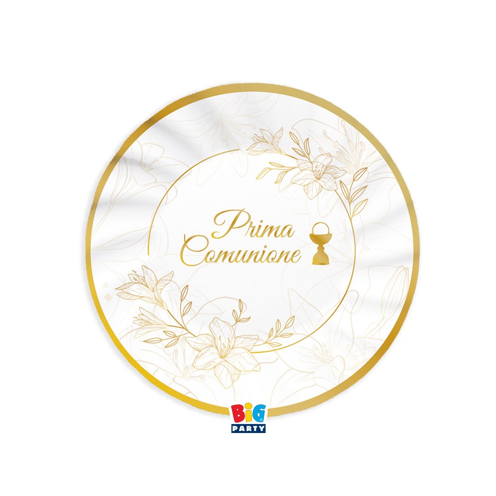 6 Piatti Ø 20 cm Prima Comunione Elegant 76161
