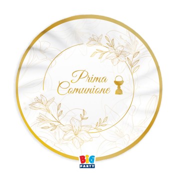 6 Piatti Ø 20 cm Prima Comunione Elegant 76161