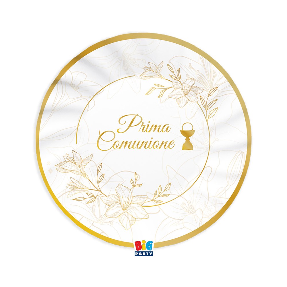 6 Piatti Ø 25 cm Prima Comunione Elegant 76160
