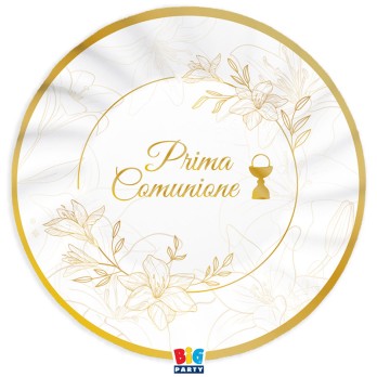 6 Piatti Ø 25 cm Prima Comunione Elegant 76160