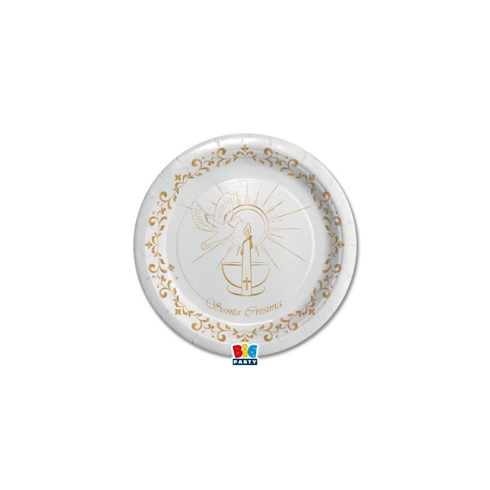 8 Piatti Ø 18 cm Cresima Gold 74973
