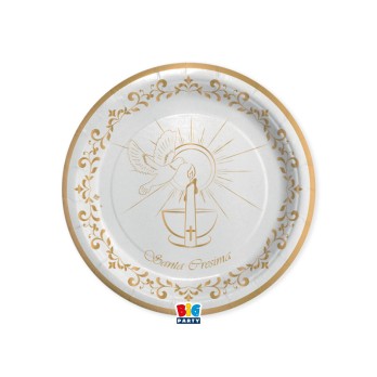 8 Piatti Ø 24 cm Cresima Gold 74972