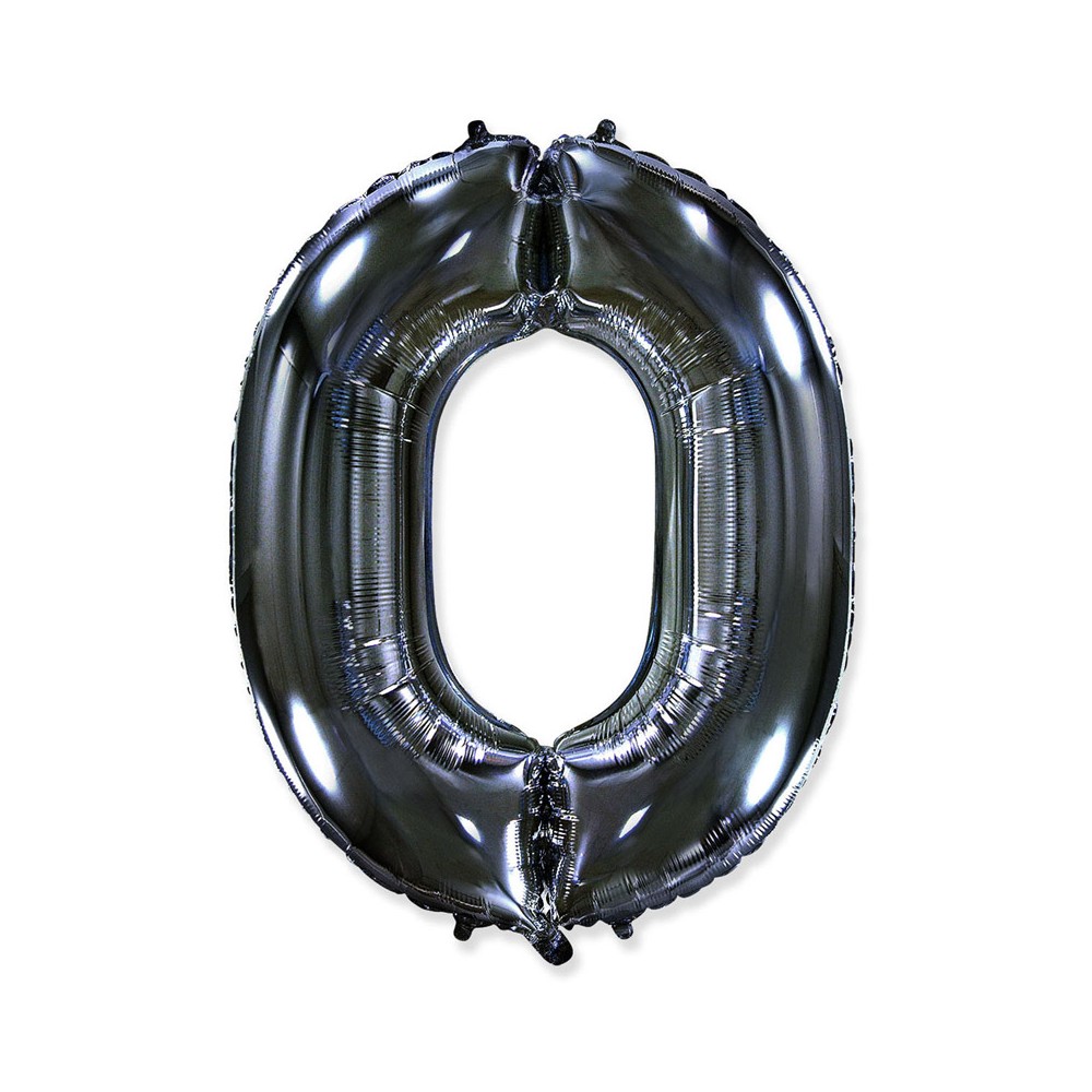 Palloncino foil numero 0 nero 101 cm RCN 0/01