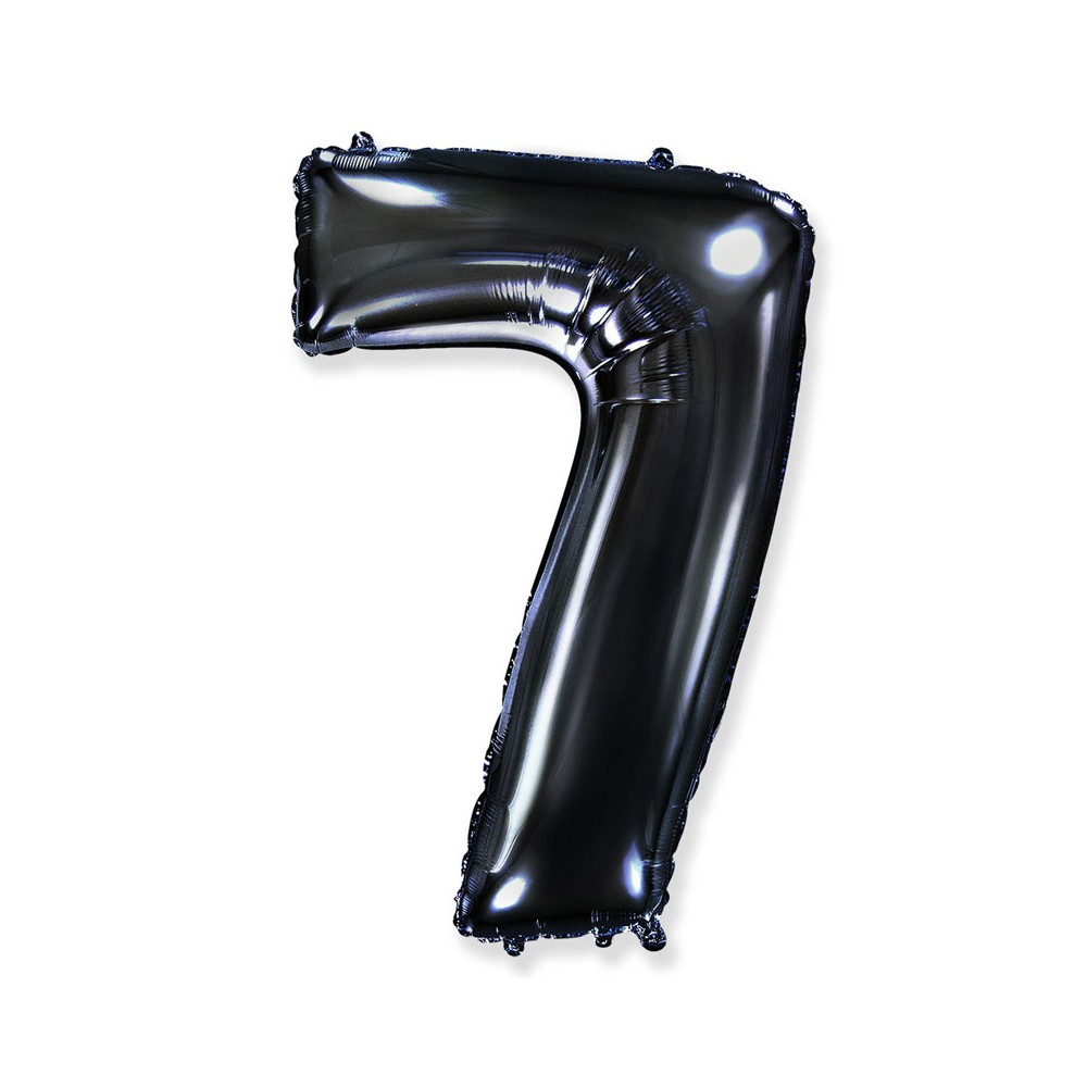 Palloncino foil numero 7 nero 101 cm RCN 7/01