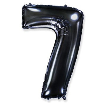 Palloncino foil numero 7 nero 101 cm RCN 7/01