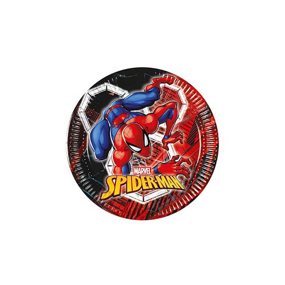 Piatti 20 cm PLASTIC FREE Spider-Man World Of Webs 8 pz 5PR97314