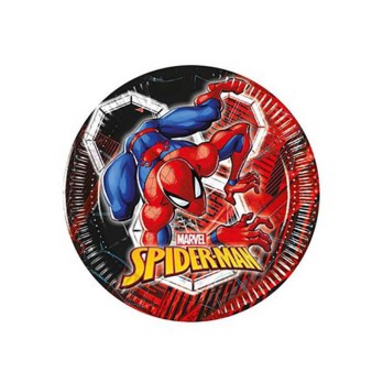 Piatti 20 cm PLASTIC FREE Spider-Man World Of Webs 8 pz 5PR97314
