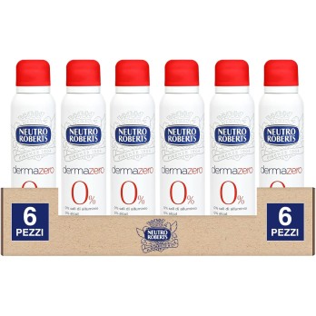 6x Neutro Roberts Deodorante Deo Spray 24h DermaZero 6 Flaconi da 150ml