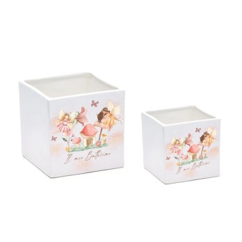 3 Vasetti  cubo personalizzabile 7 cm
