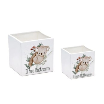 3 Vaso cubo Koala New personalizzabile 7 cm