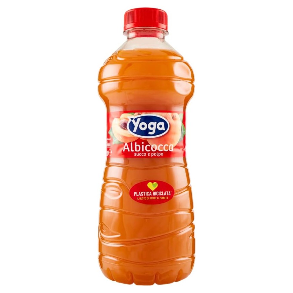 6X Yoga Succo di Frutta e Polpa al Gusto di Albicocca Italiana 1L