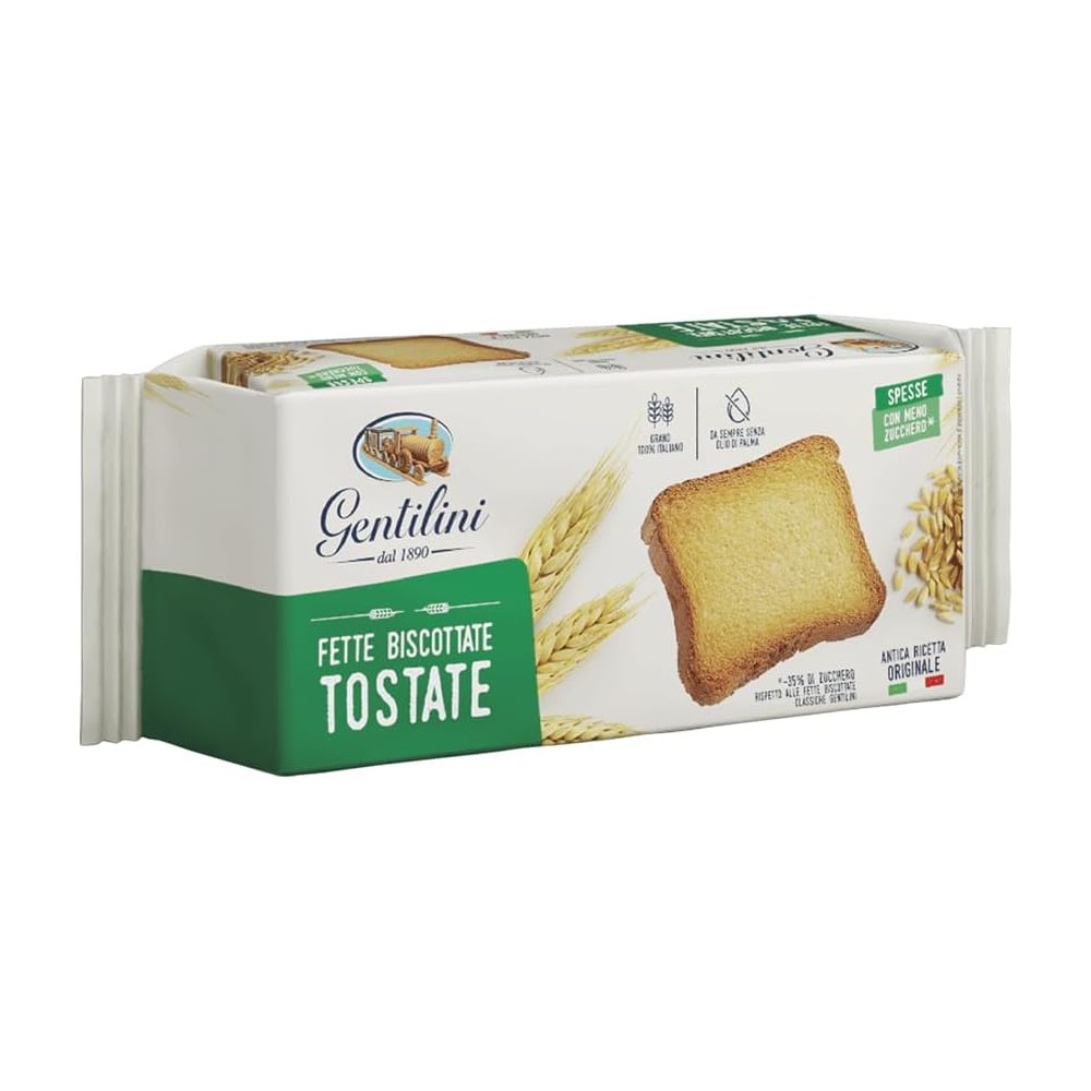 Gentilini Fette Biscottate Tostate Spesse e con Pochi Zuccheri 175g