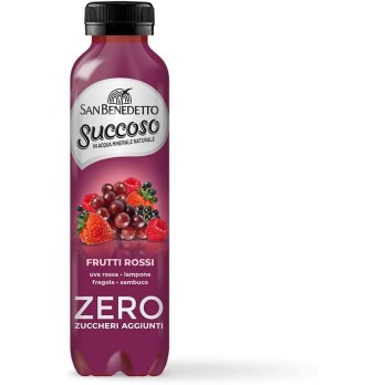 San Benedetto Succoso Zero Frutti Rossi Bevanda al Gusto di Frutta 400ml 12 Bottiglie