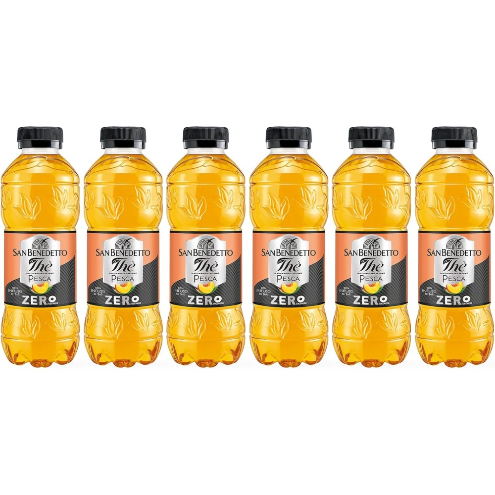6X San Benedetto The Zero Senza Zuccheri al gusto di Pesca con Infuso di Thè 500ml 6 Bottiglie
