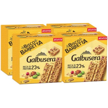 4X Galbusera Bisco Barretta Barretta di Cereali Ricca di Proteine con Mirtilli Rossi 180g