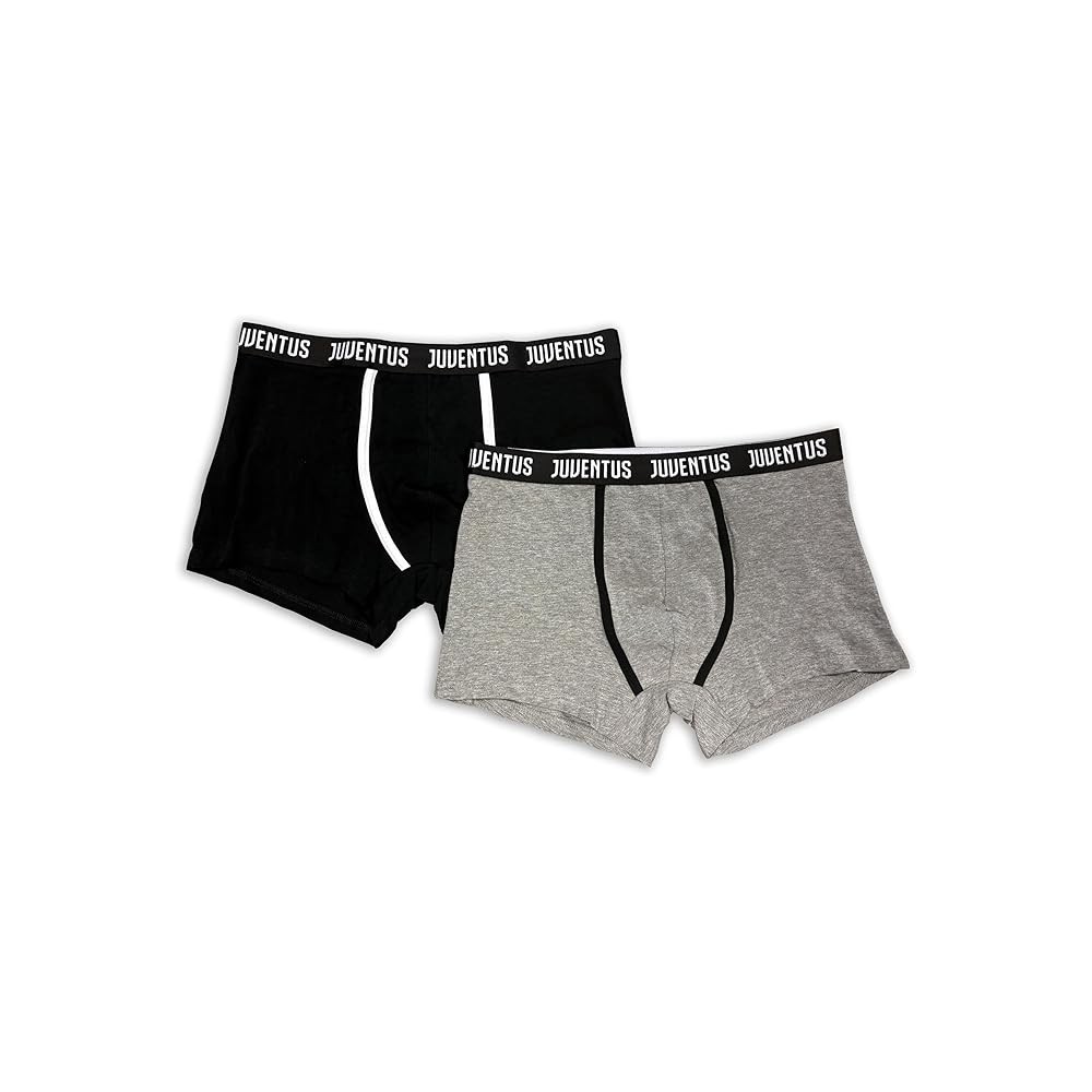 Boxer Uomo Juventus – Confezione da 2 Pezzi, Nero e Grigio tg M