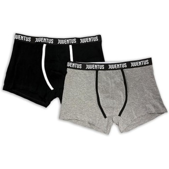 Boxer Uomo Juventus – Confezione da 2 Pezzi, Nero e Grigio tg M