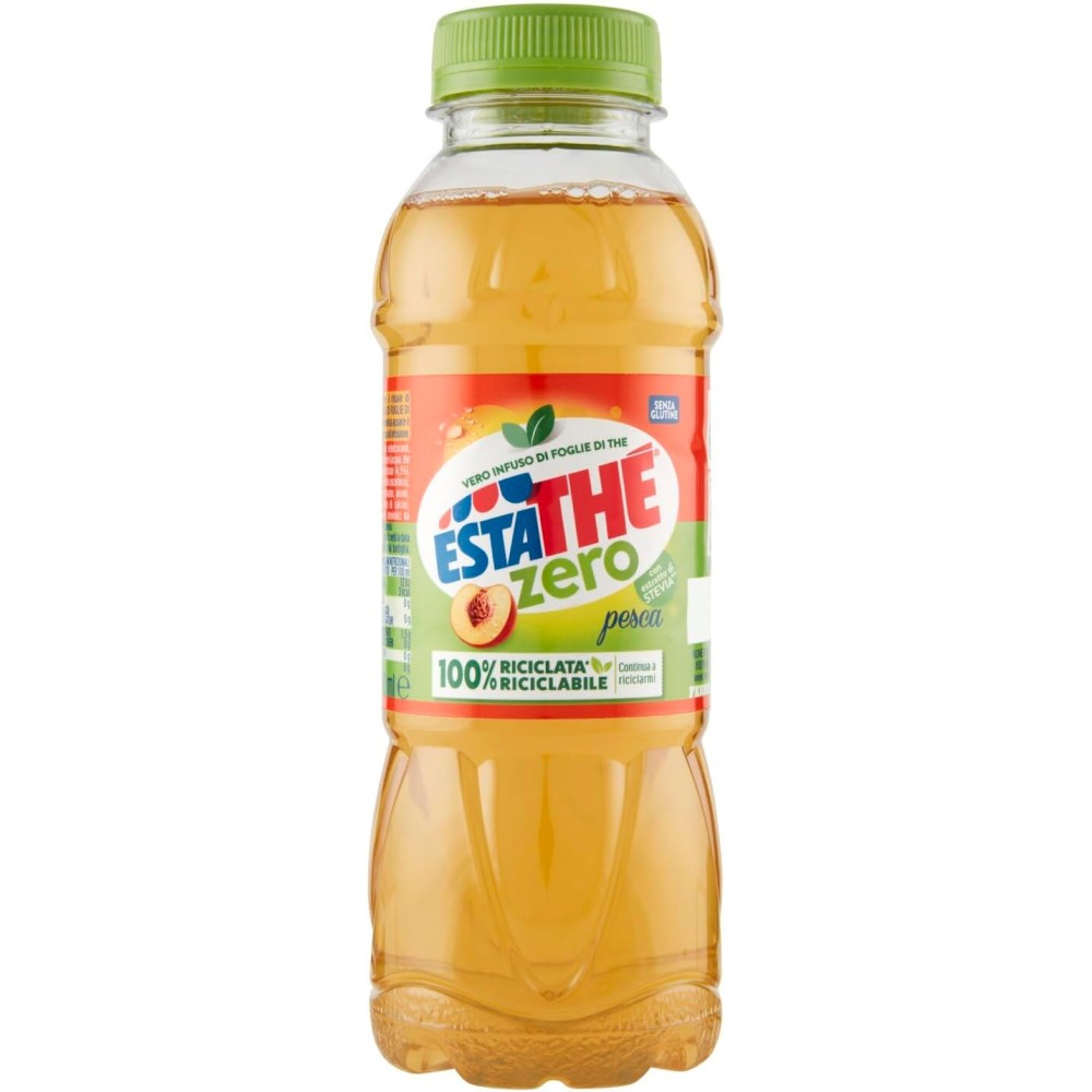 12X Estathe Zero al Gusto di Pesca con Vero Infuso di Foglie di Thè 400ml