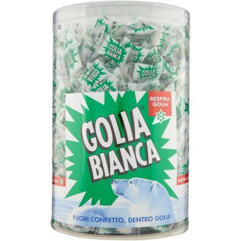 Golia Bianca, Caramelle Dure, Gusto Menta e Liquirizia, Barattolo da 800 Pezzi