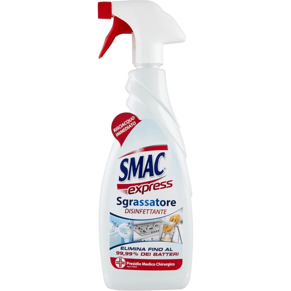 6 Smac Express Sgrassatore Disinfettante Azione Sgrassante e Antibatterica, 650 ml