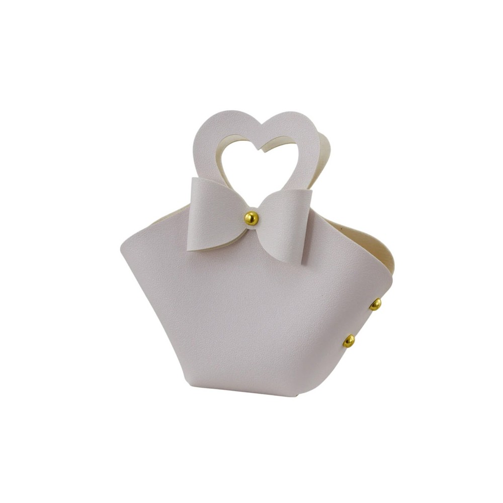 BORSETTA CUORE grande BIANCA 12 x 13 cm CB-872X068