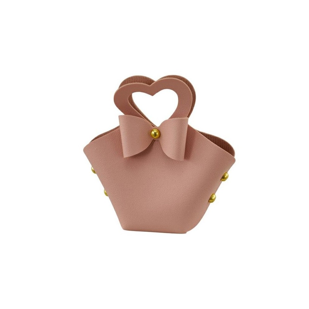 BORSETTA CUORE PICCOLA ROSA ANTICO 8X9 cm CB-872X060
