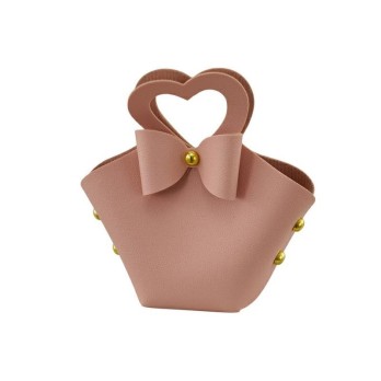 BORSETTA CUORE PICCOLA ROSA ANTICO 8X9 cm CB-872X060