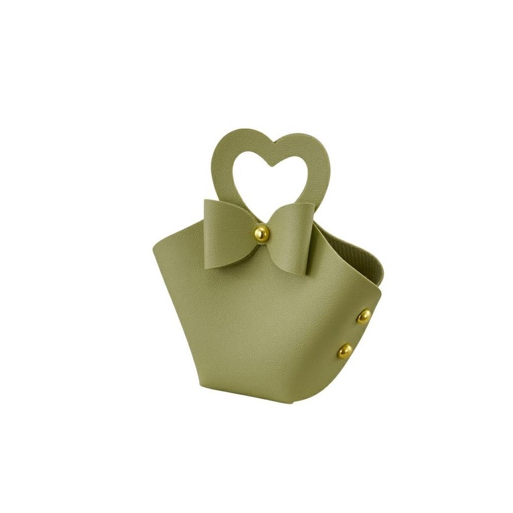 BORSETTA CUORE PICCOLA VERDE 8X9 cm CB-872X063