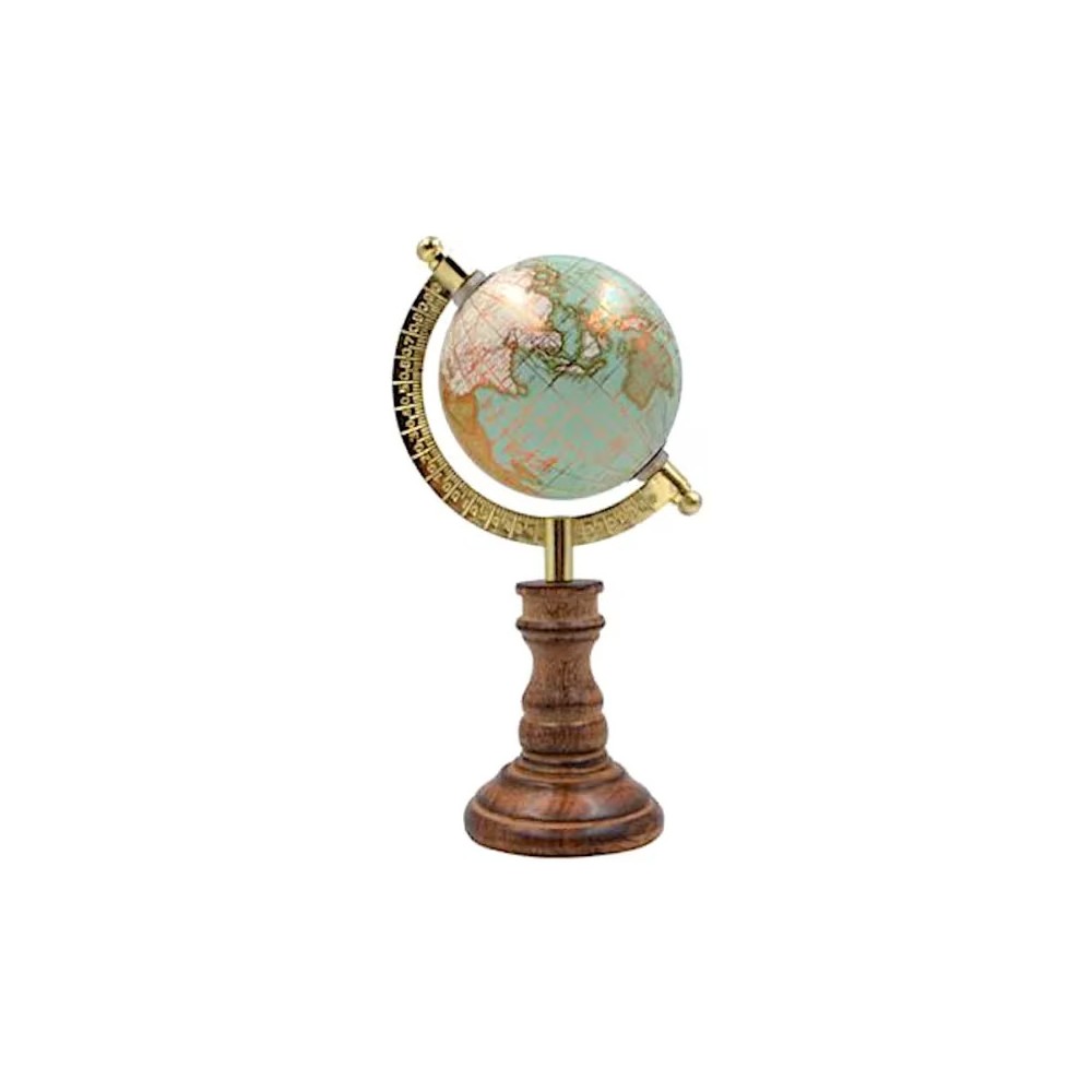 Mappamondo 20 cm 16345A Struttura in Legno e Metallo
