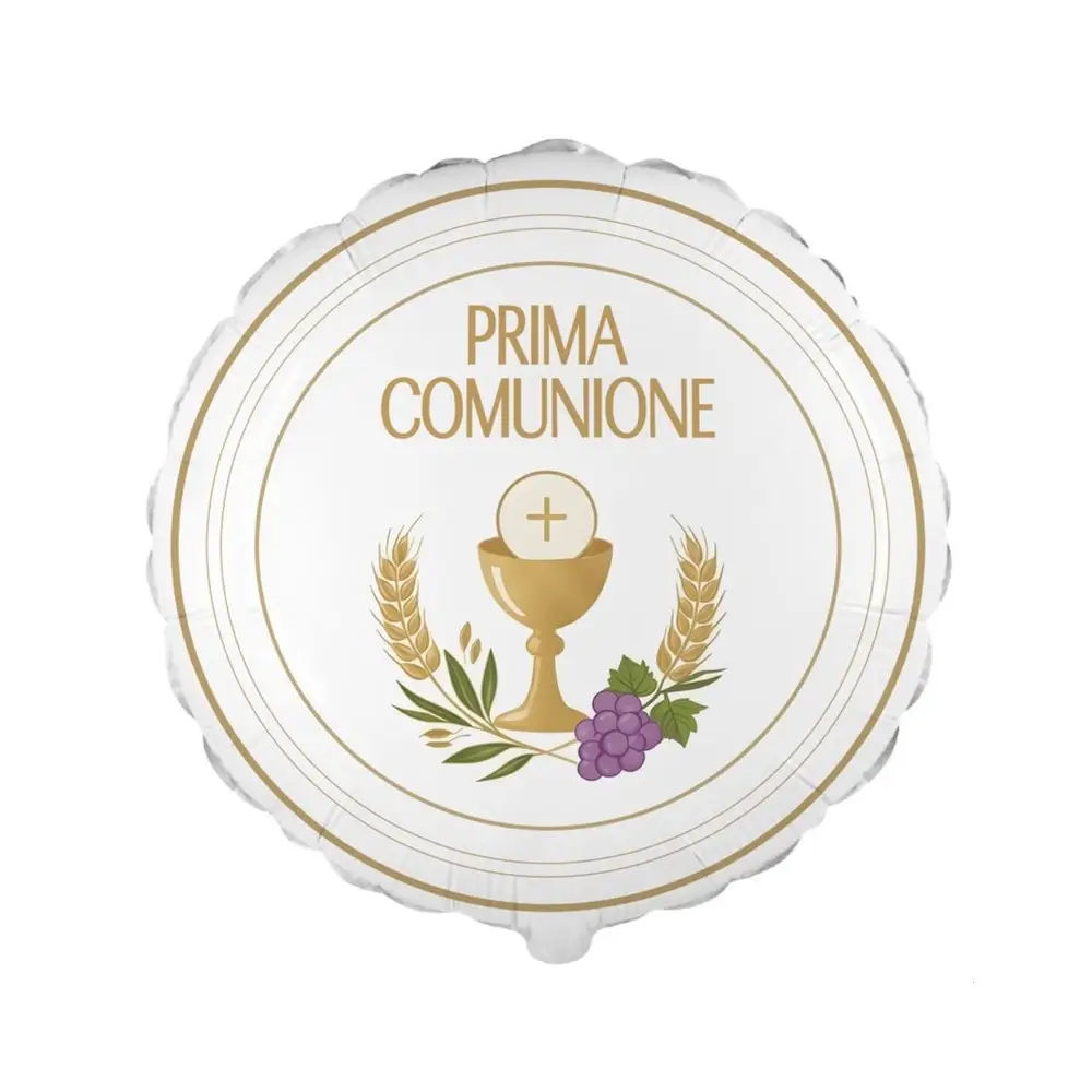 Palloncino foil Mylar Prima Comunione Calice Tondo 18 PAL2087-18