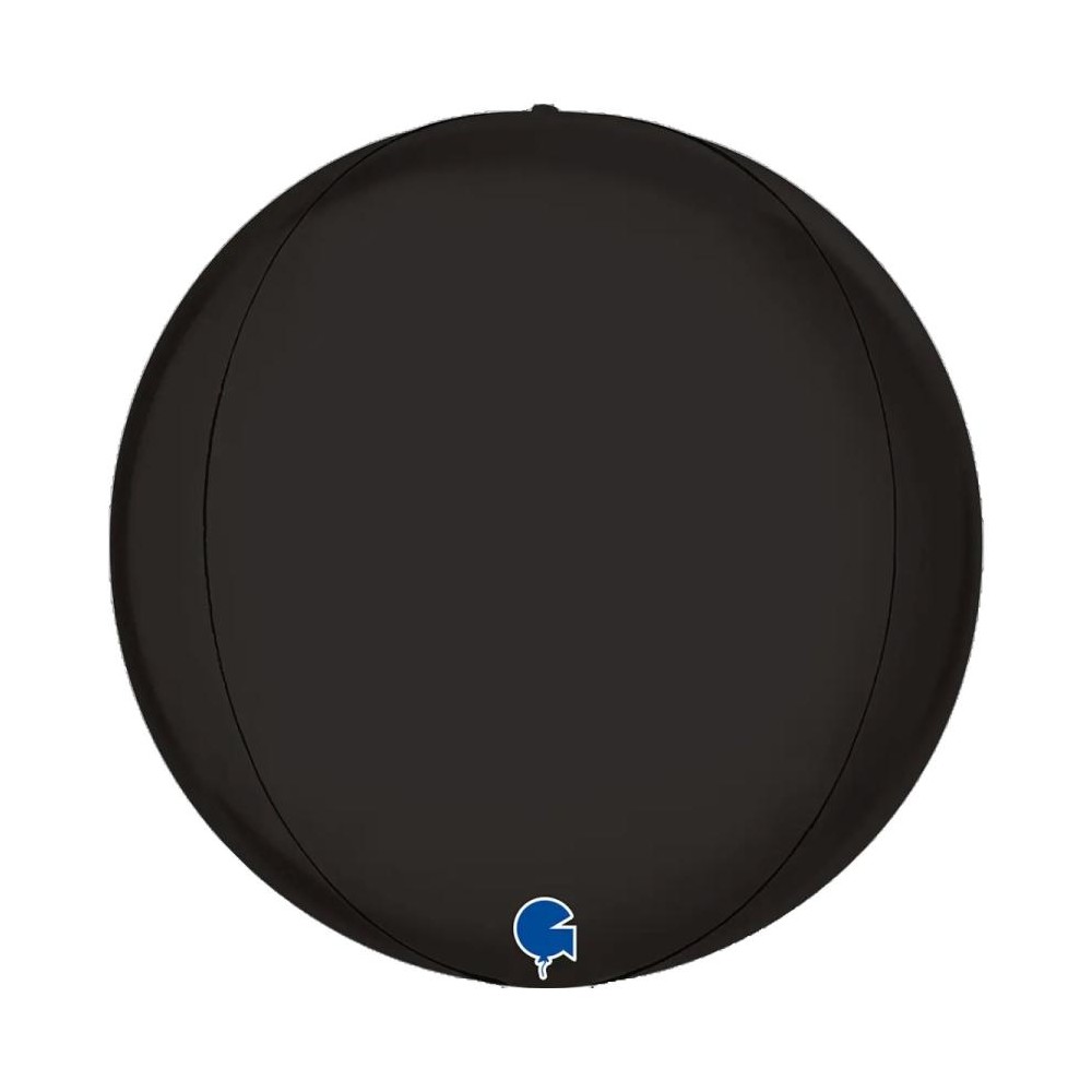 Palloncino in Foil 22 Sfera satinato fumè black nero 4D Globe  globo 38 cm 1574100SFK-9