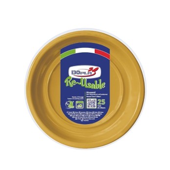 Piatti Frutta Oro 17cm riutilizzabili, 25pz  dopla